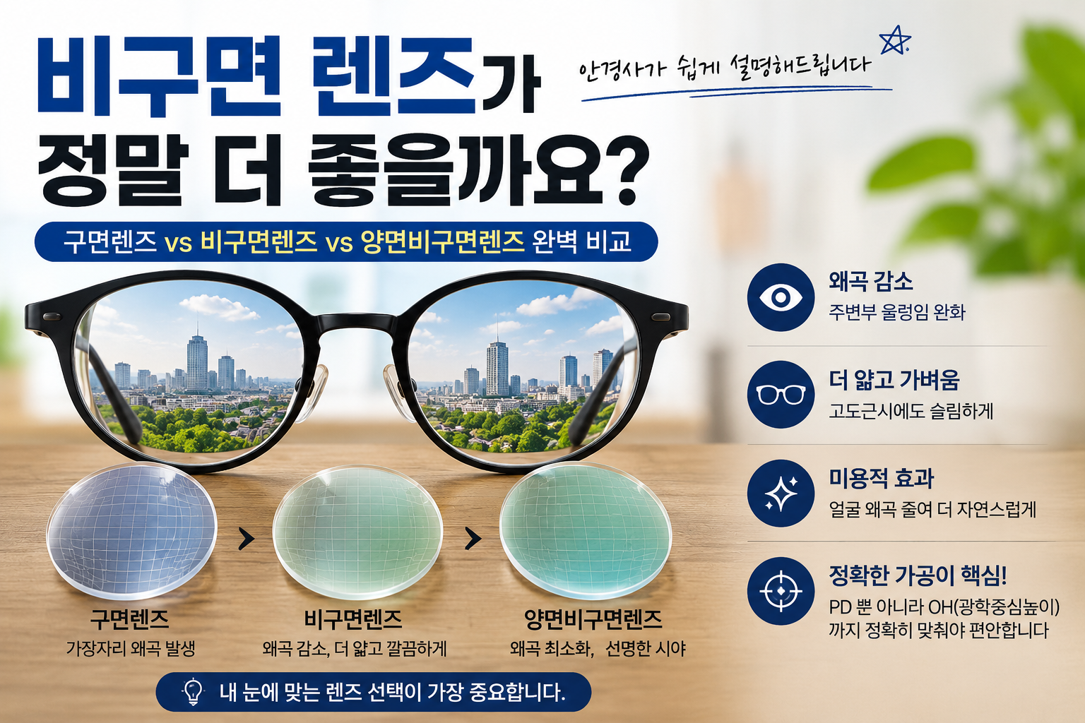양면비구면이 제일 비싸도 제 안경에 꼭 맞는 건 아닙니다