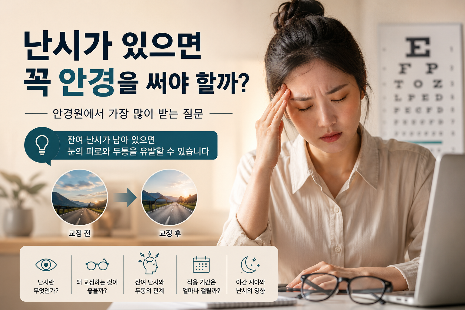 난시가 있으면 꼭 안경을 써야 할까?