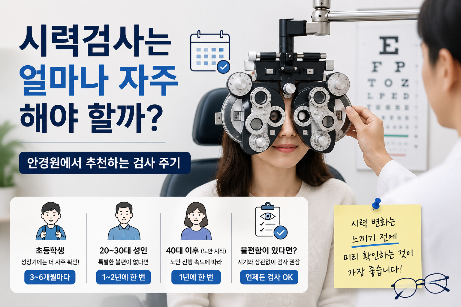시력검사는 얼마나 자주 해야 할까? 안경원에서 추천하는 검사 주기