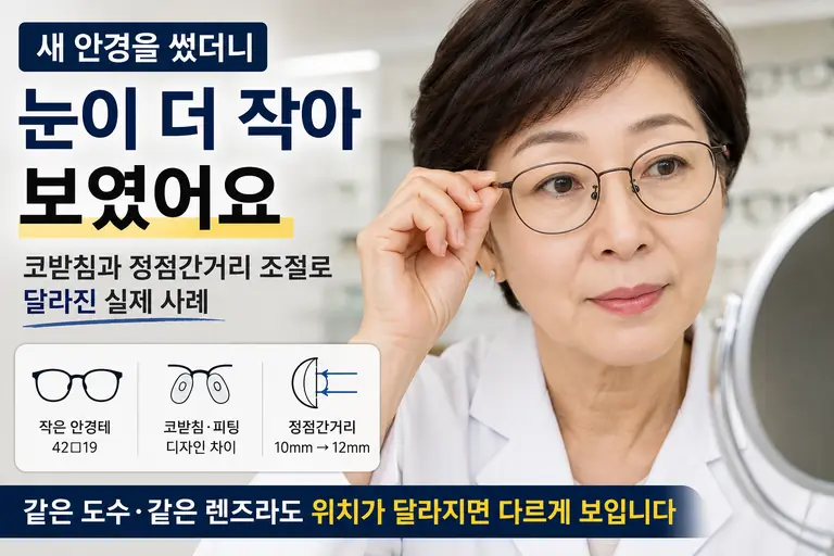 눈이 작아 보이는 안경, 더 얇은 렌즈만 찾으면 놓치는 것